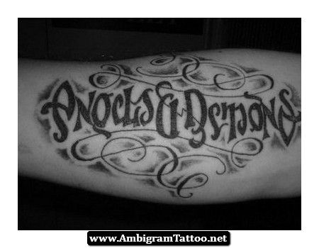 angels and demons ambigram tattoo